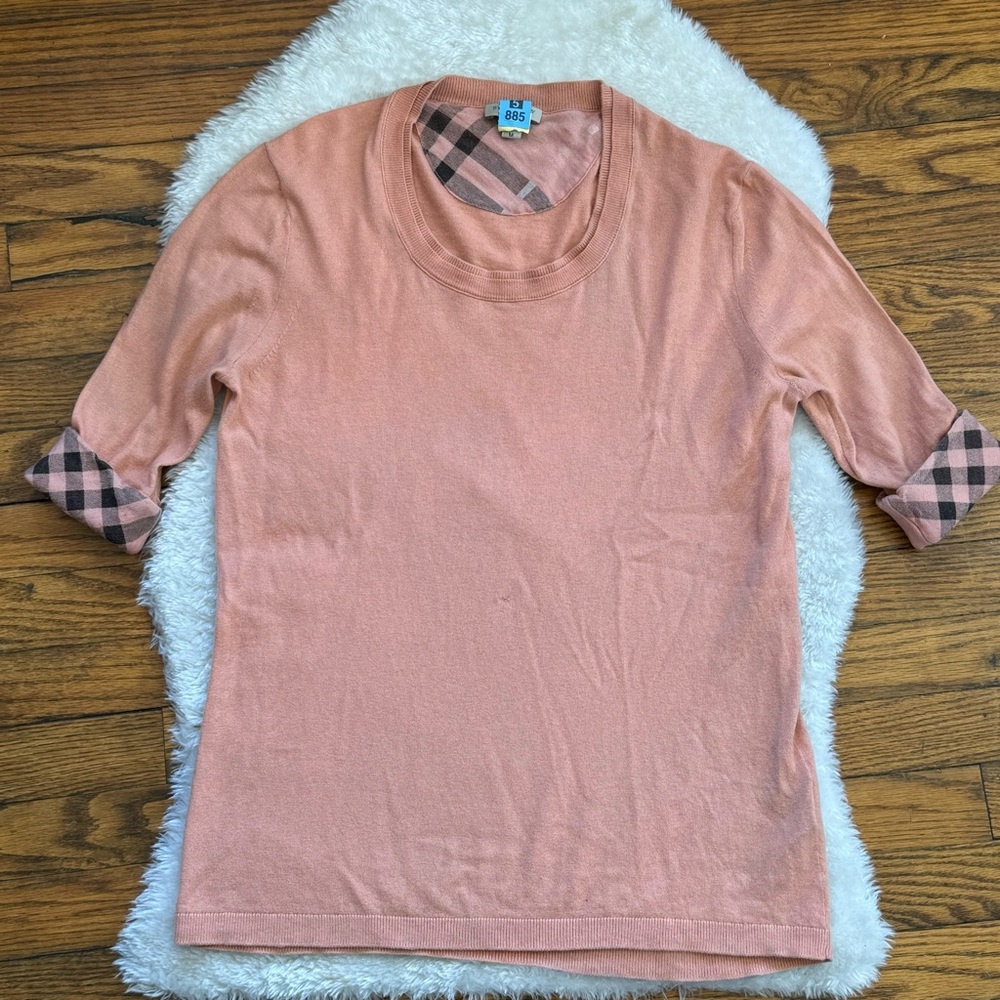 Burberry Brit Cashmere Cotton Blend Pullover Sweater Sz M